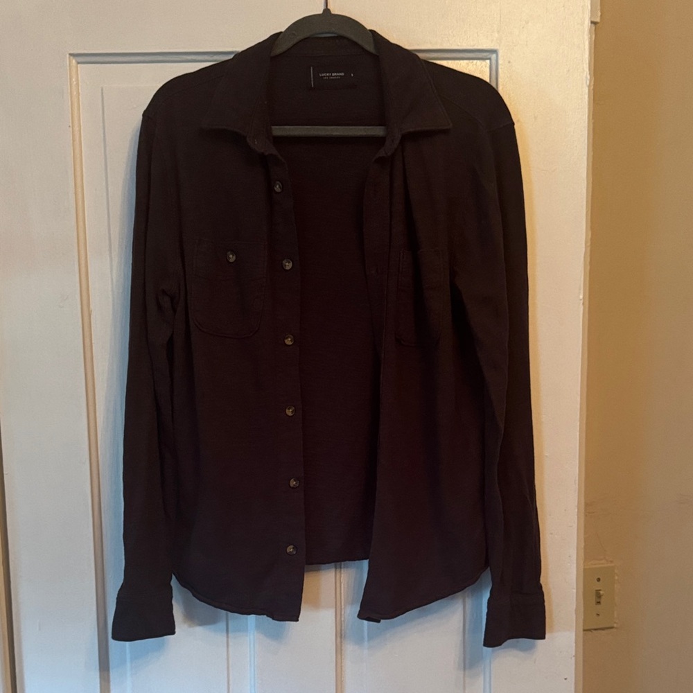 Lucky Brand Black Casual Button Down Shirt